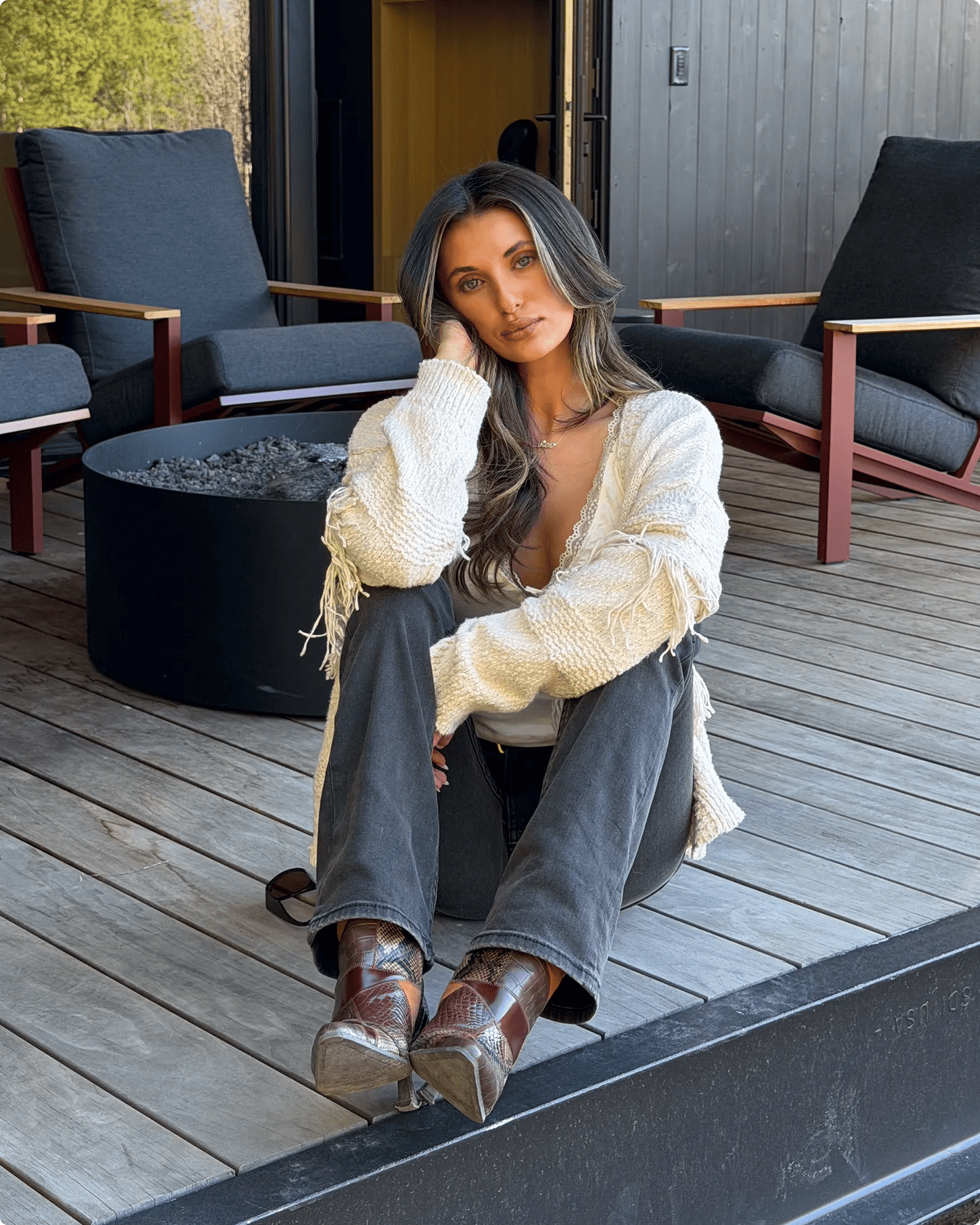 Featuring Zarah Kelleher wearing heeled booties.