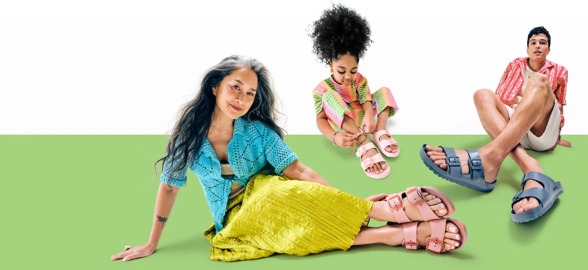 Featuring a family wearing Birkenstock sandals.