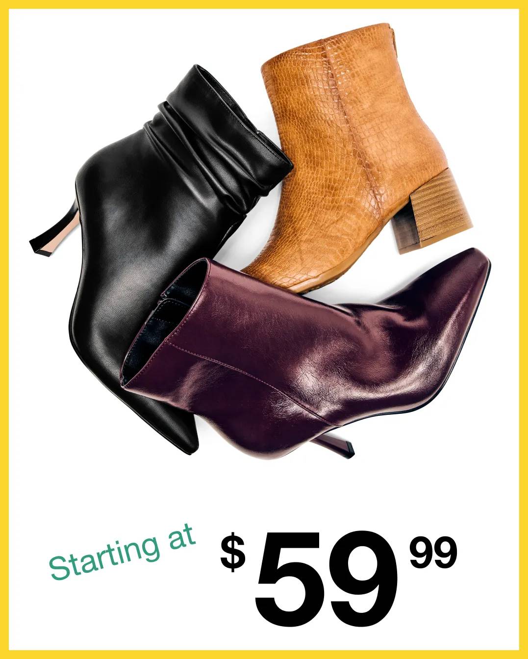 Featuring an assortment of booties.