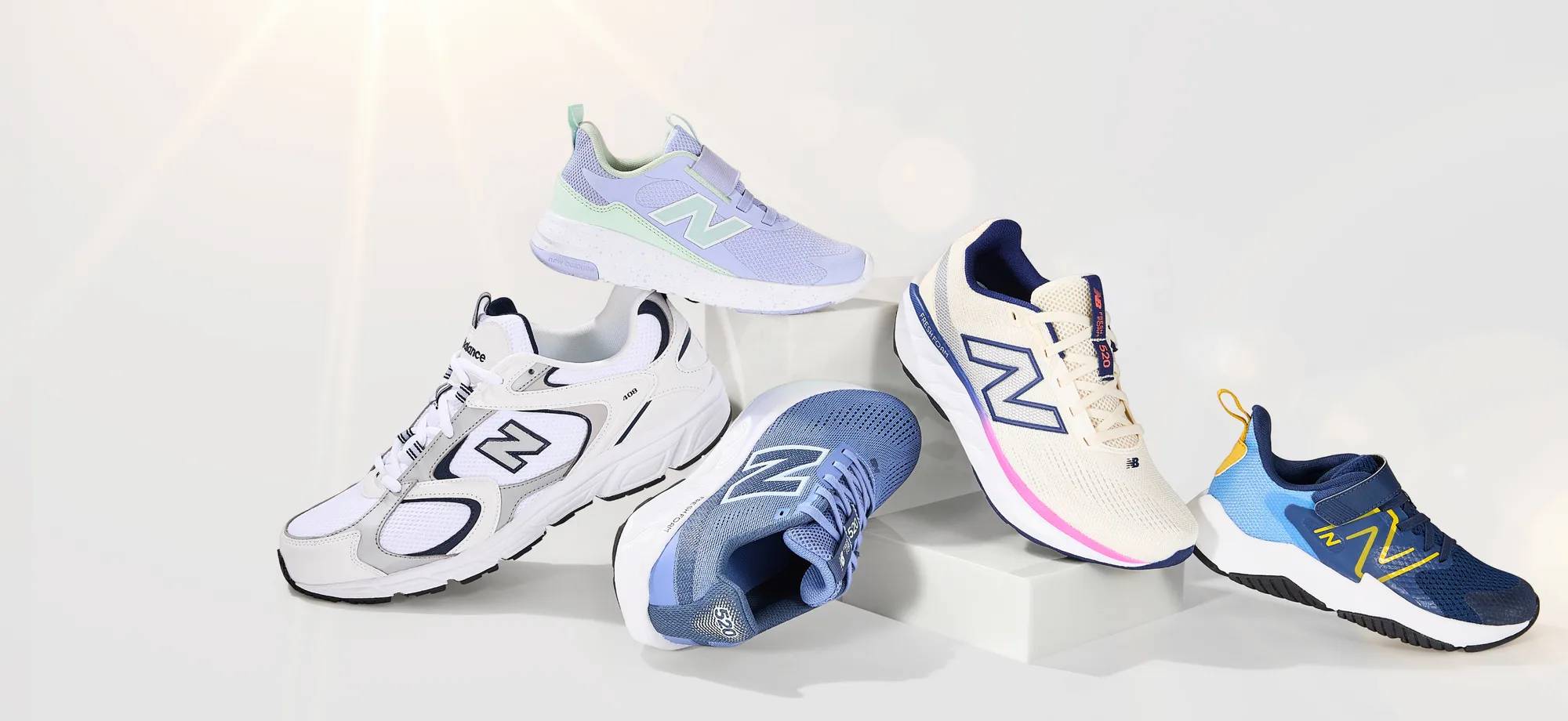 5 different New Balance sneakers