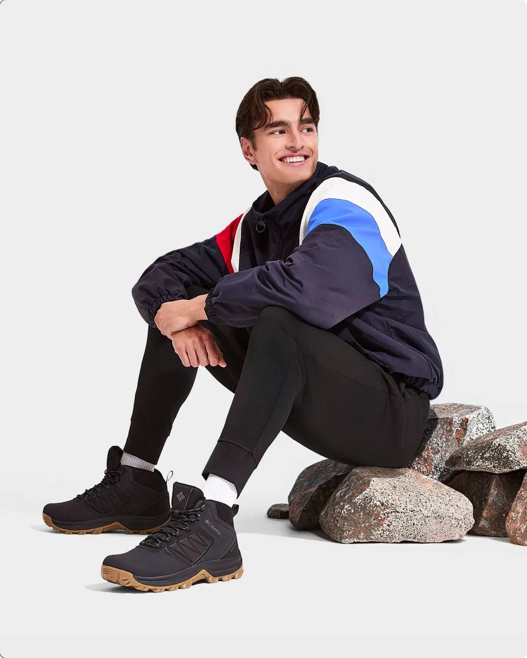 Shop hiking boots | a man wearing hiking boots