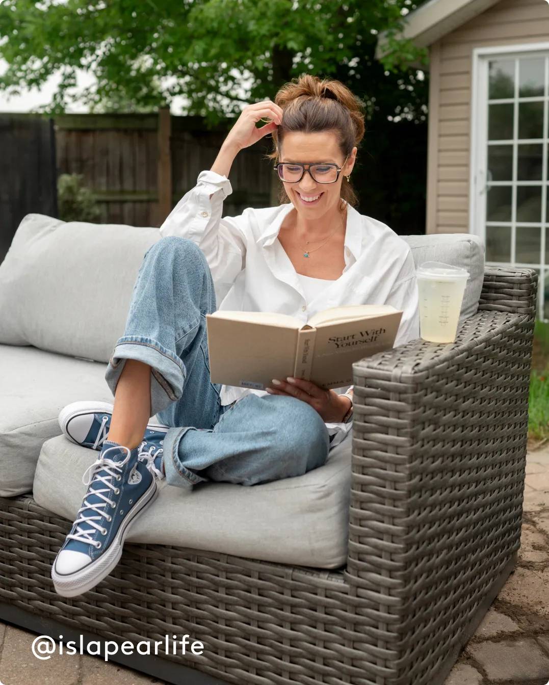 shop retro sneakers | a woman waring retro sneakers in blue