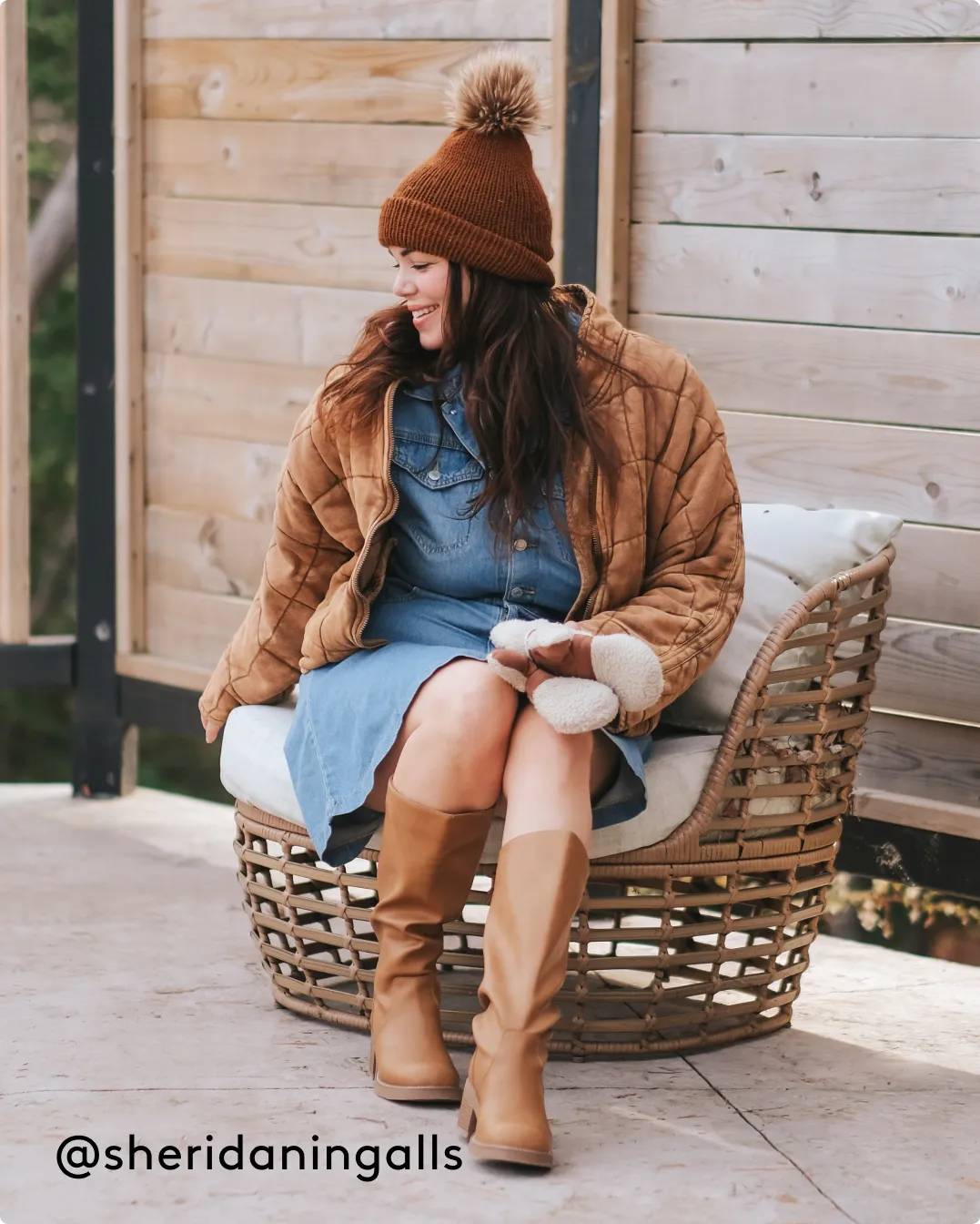 Shop Tall Boots | A woman wearing tall boots in brown