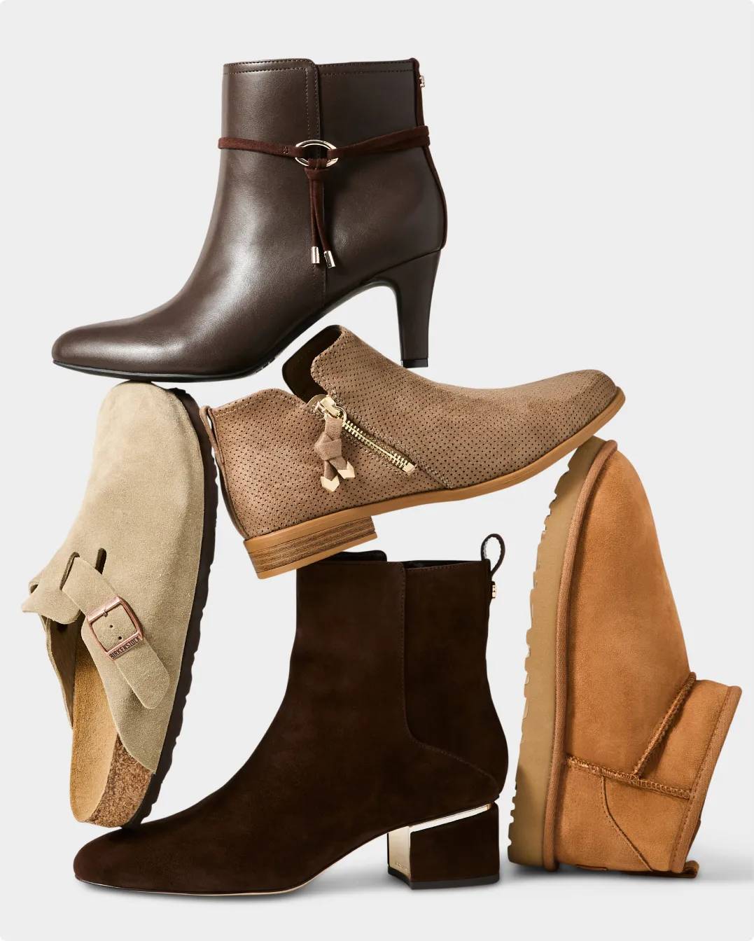 variety of Brown shoes