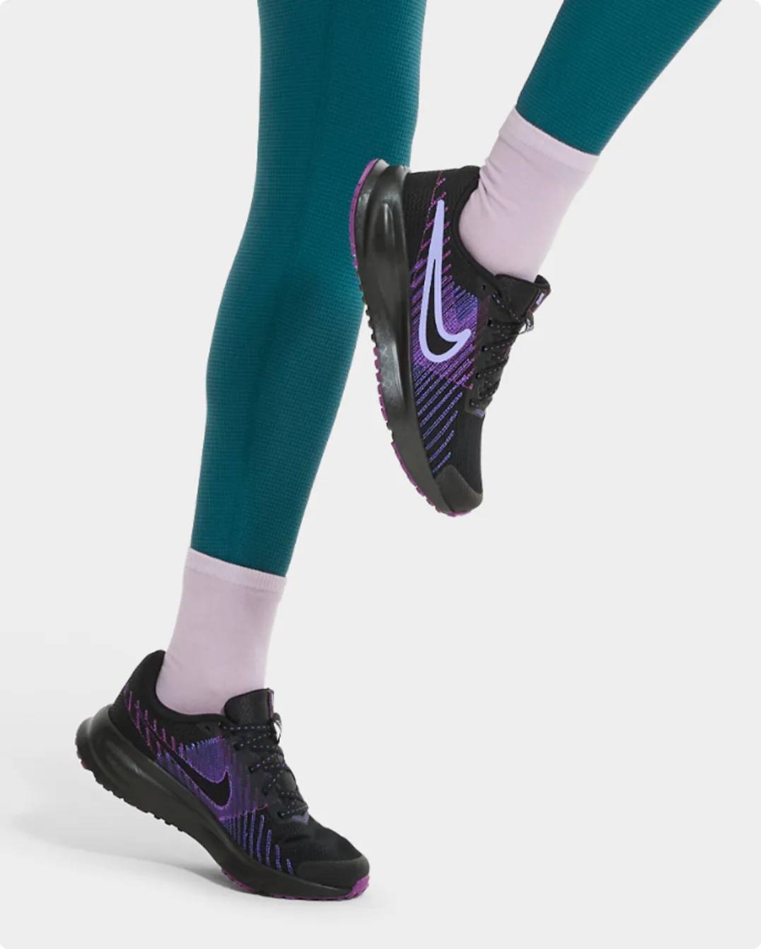 Black and purple sneakers