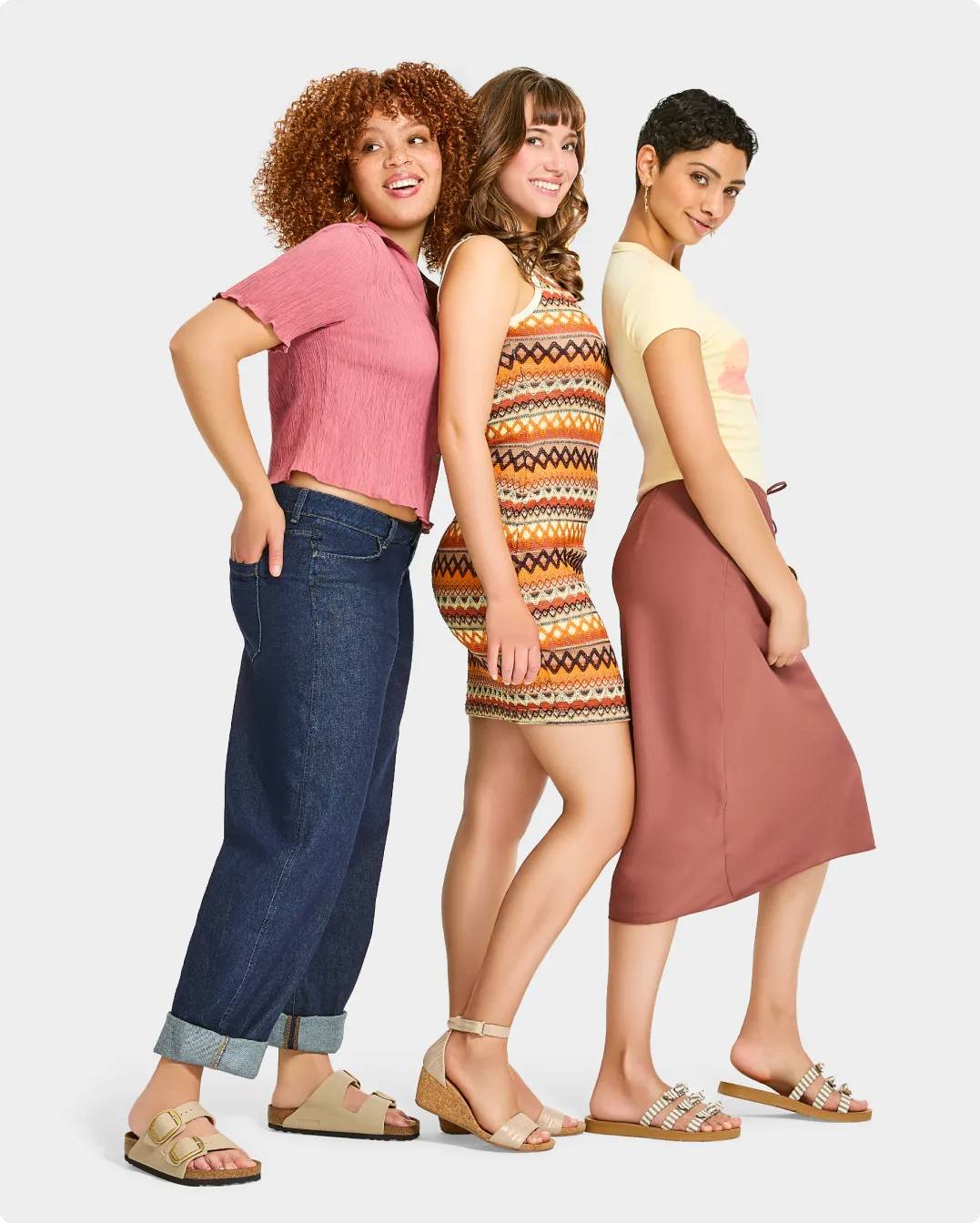 3 models wearing sandals