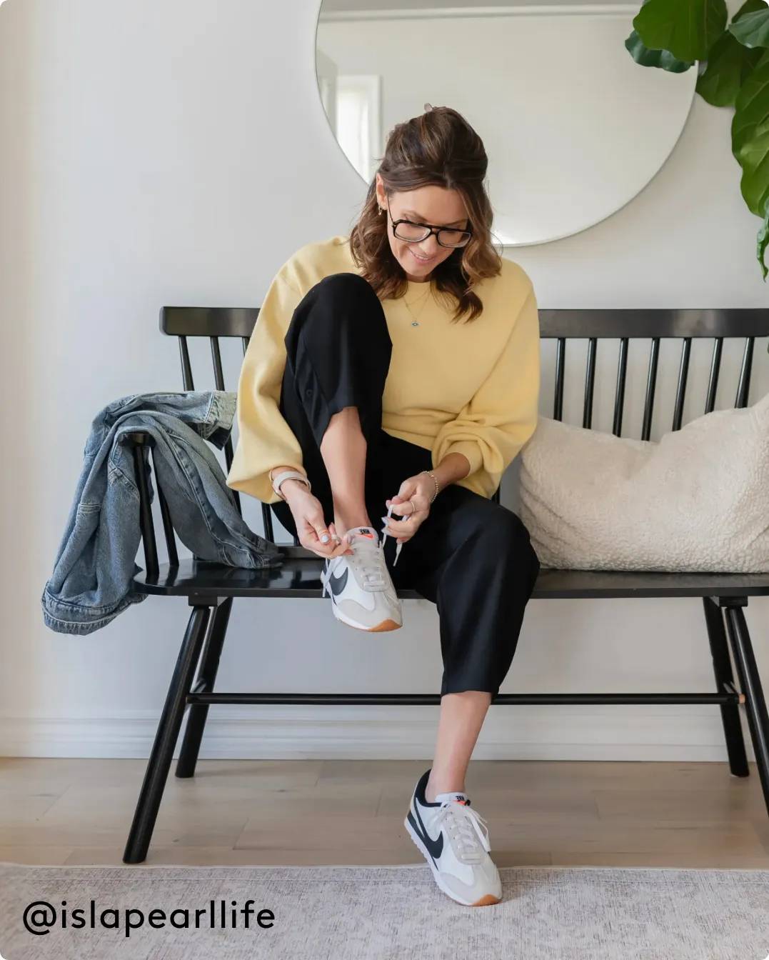 Shop retro sneakers || woman putting on retro sneakers
