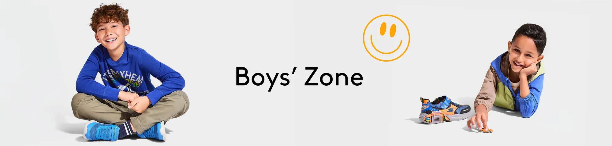 A boy wearing a pair of shoes | Boys' zone