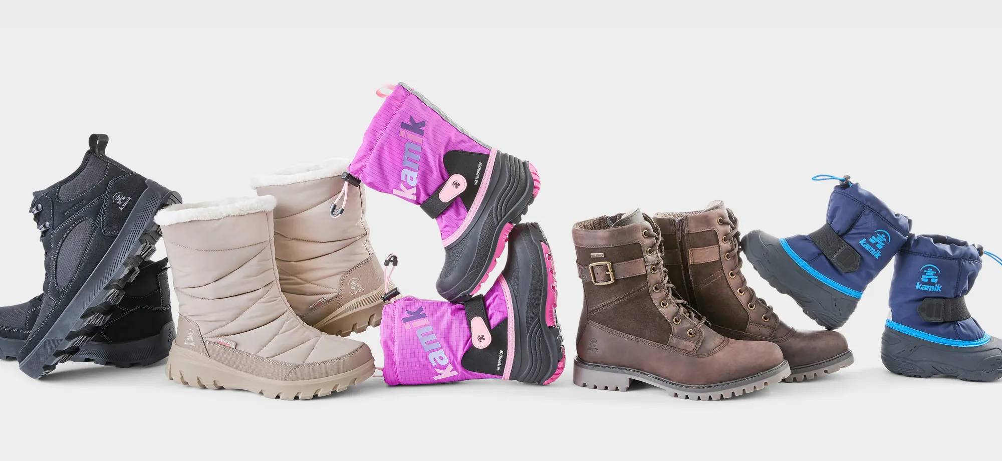 Variety of Kamik boots