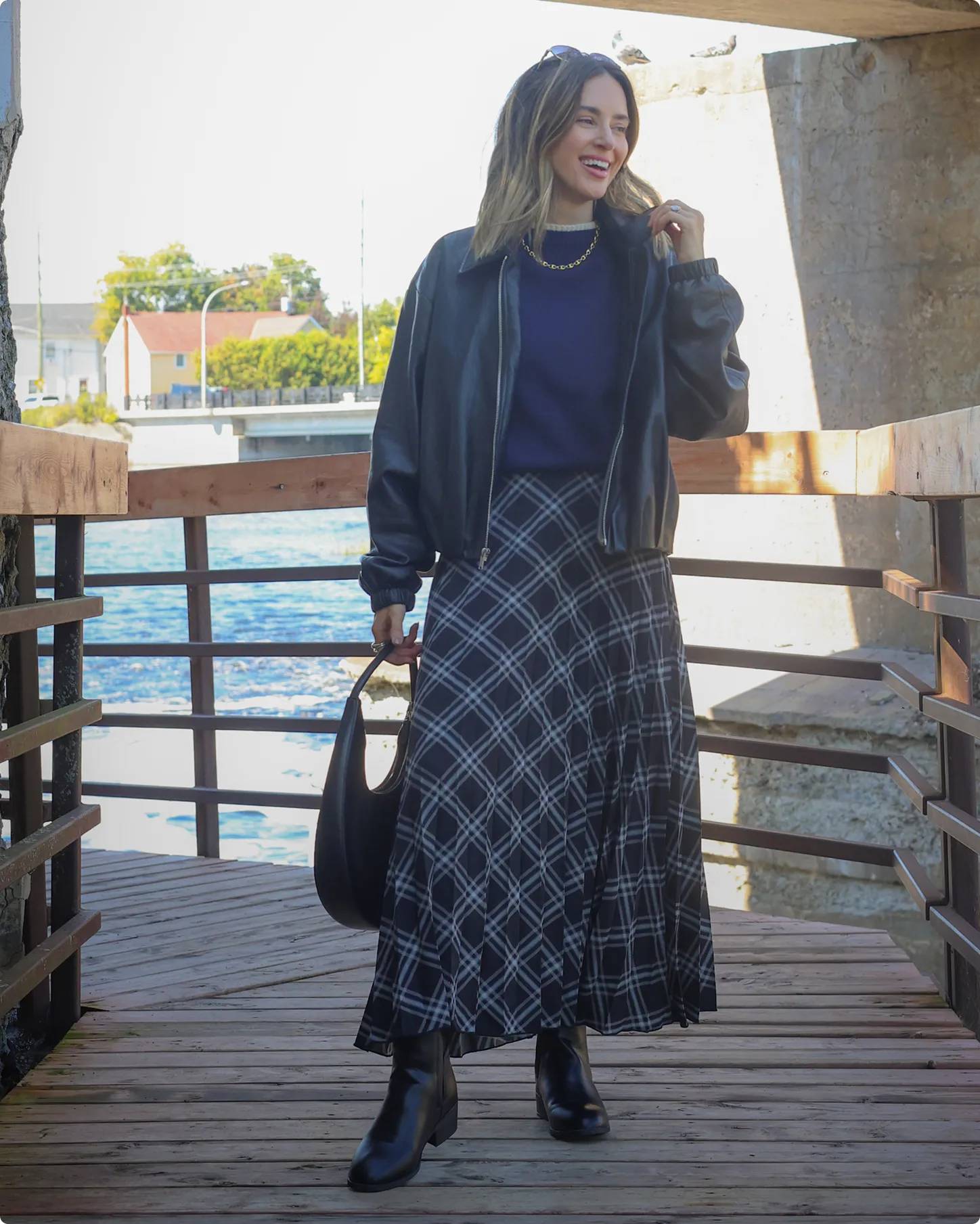 Influencer Sara Ballantyne wearing black booties