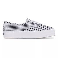 Point Canvas Gingham Lace Up Black/White view