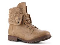 Spraypaint Lace Combat Boot Tan view