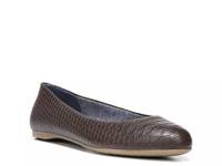 Giorgie Flat Dark Brown Embossed Faux Leather view
