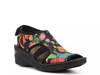 Dream Wedge Sandal Black Floral view