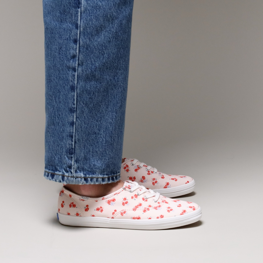 Champion Canvas Print Floral Lace-Up