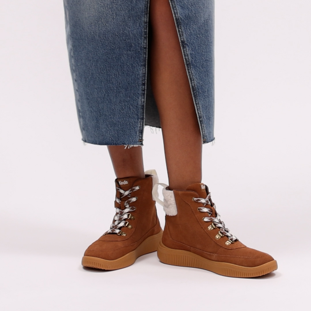 Nova Boot Lace Suede/Faux Sherling