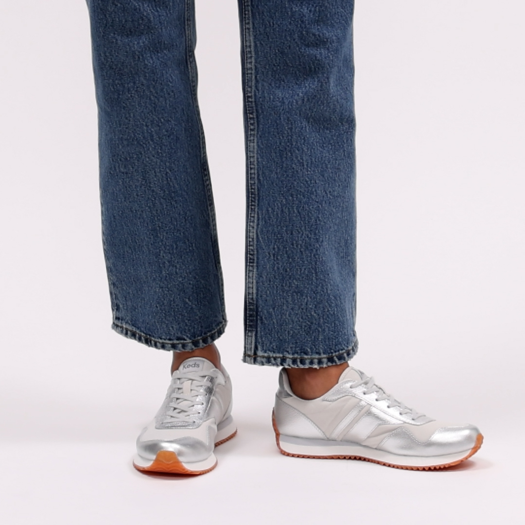 Rena Metallic Leather Lace-Up