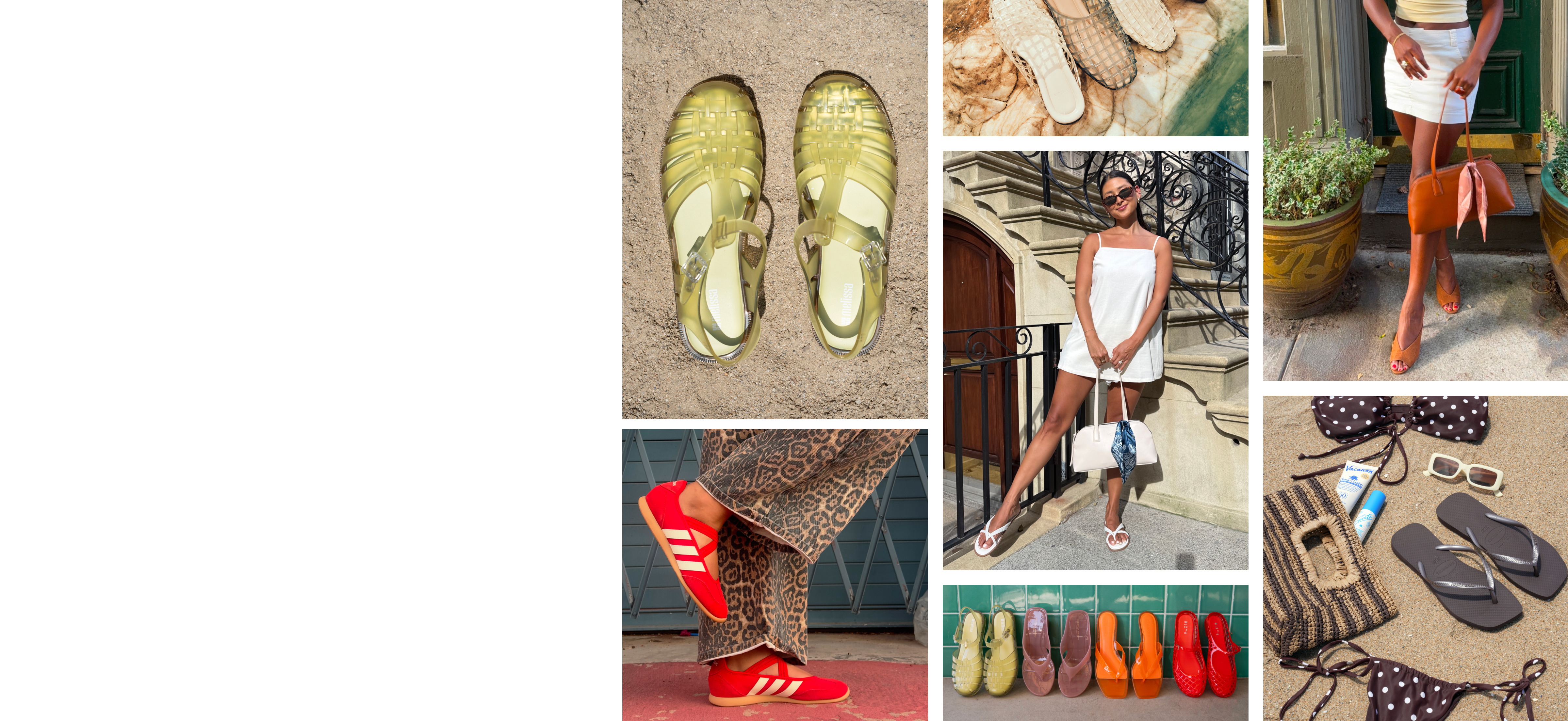 Featuring an assortment of colorful shoes.